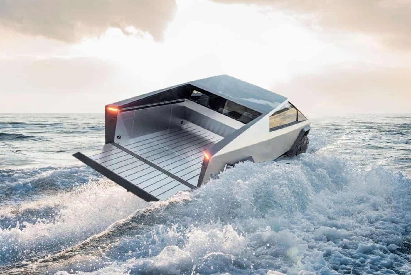 Cybertruck in water